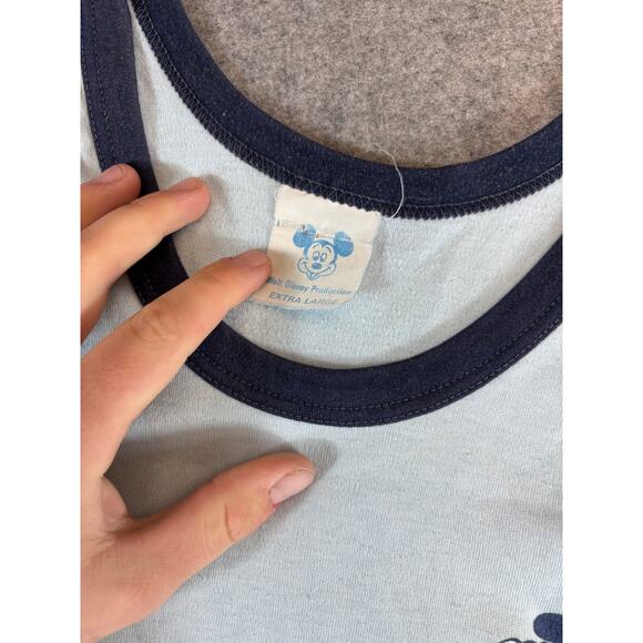 VINTAGE Mickey Mouse Tank Top Youth XL Blue Walt Disney Productions Cartoons - Picture 5 of 6